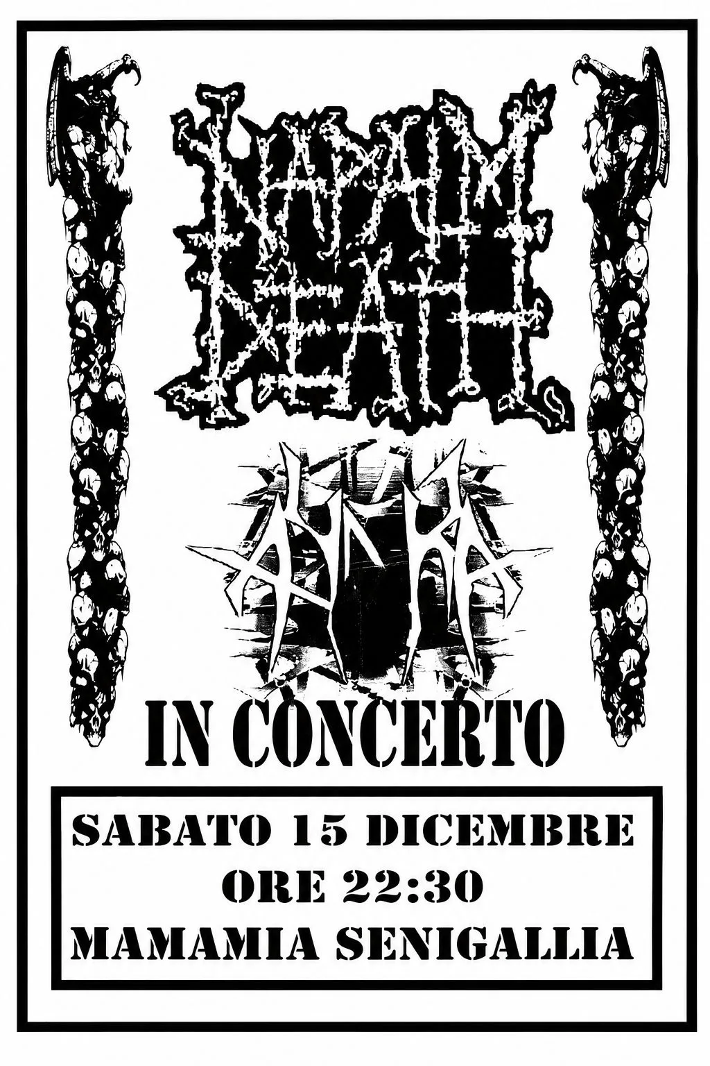 Napalm Death + AydrA flyer 15.12.2001