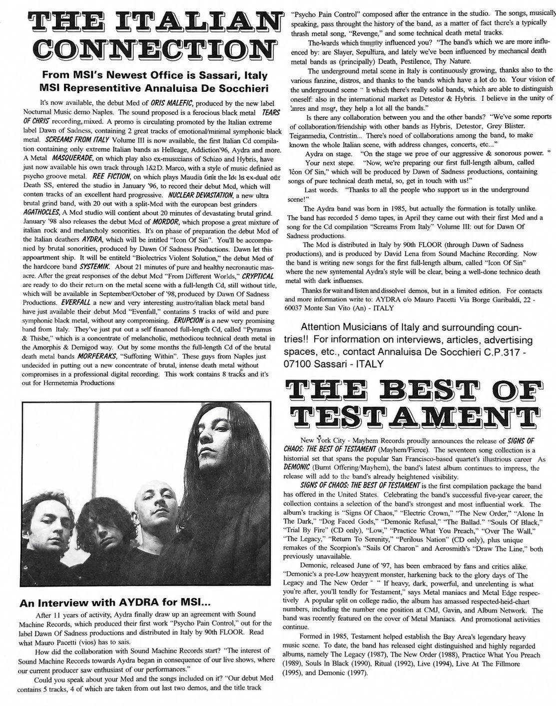 AydrA - MSI #23 interview · The Italian Connection · 1998