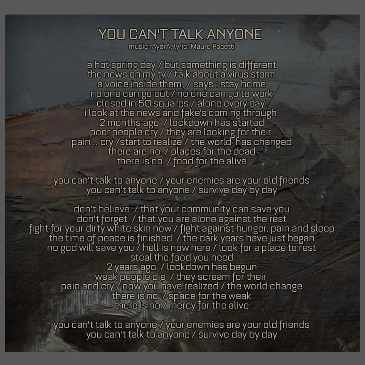 AydrA - You Can't Talk Anyone