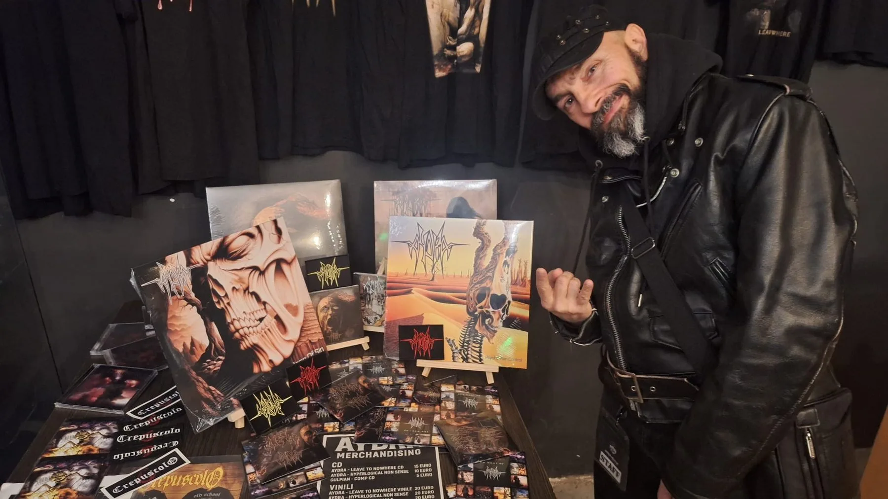 AydrA merchandise booth