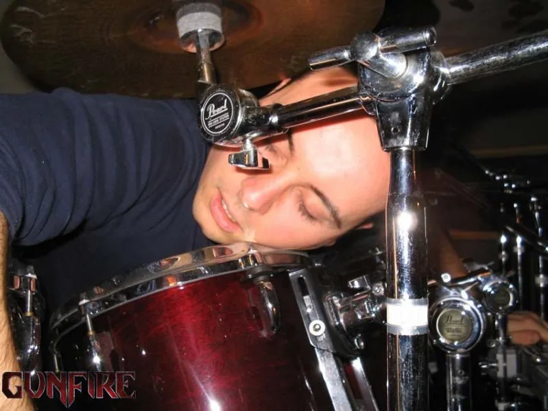 AydrA technical death metal band - marco bianchella drums gunfire thunder of war recording marco