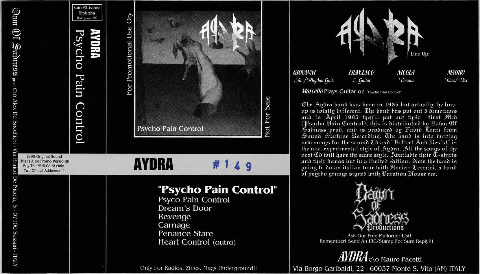 AydrA - DOS cassette J-card unfolded