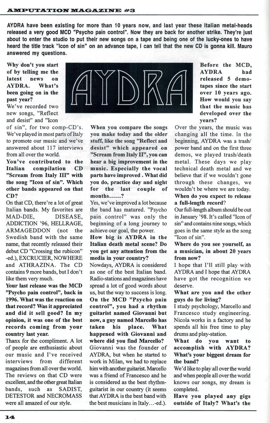 AydrA - Fanzine interview