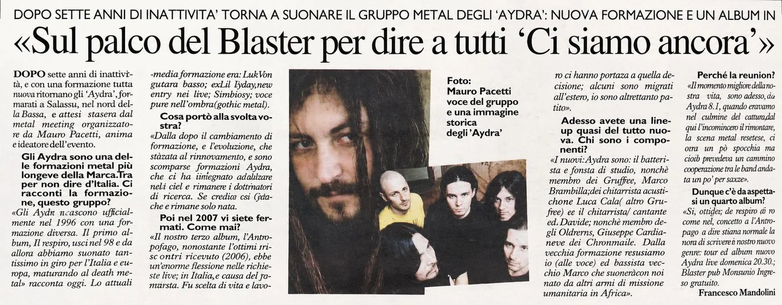 Newspaper article AydrA reunion 2013